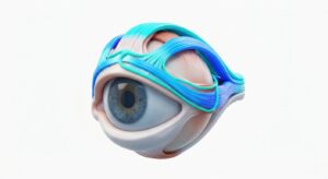 안검하수 교정의 의학적 개념을 설명하는 3D 일러스트